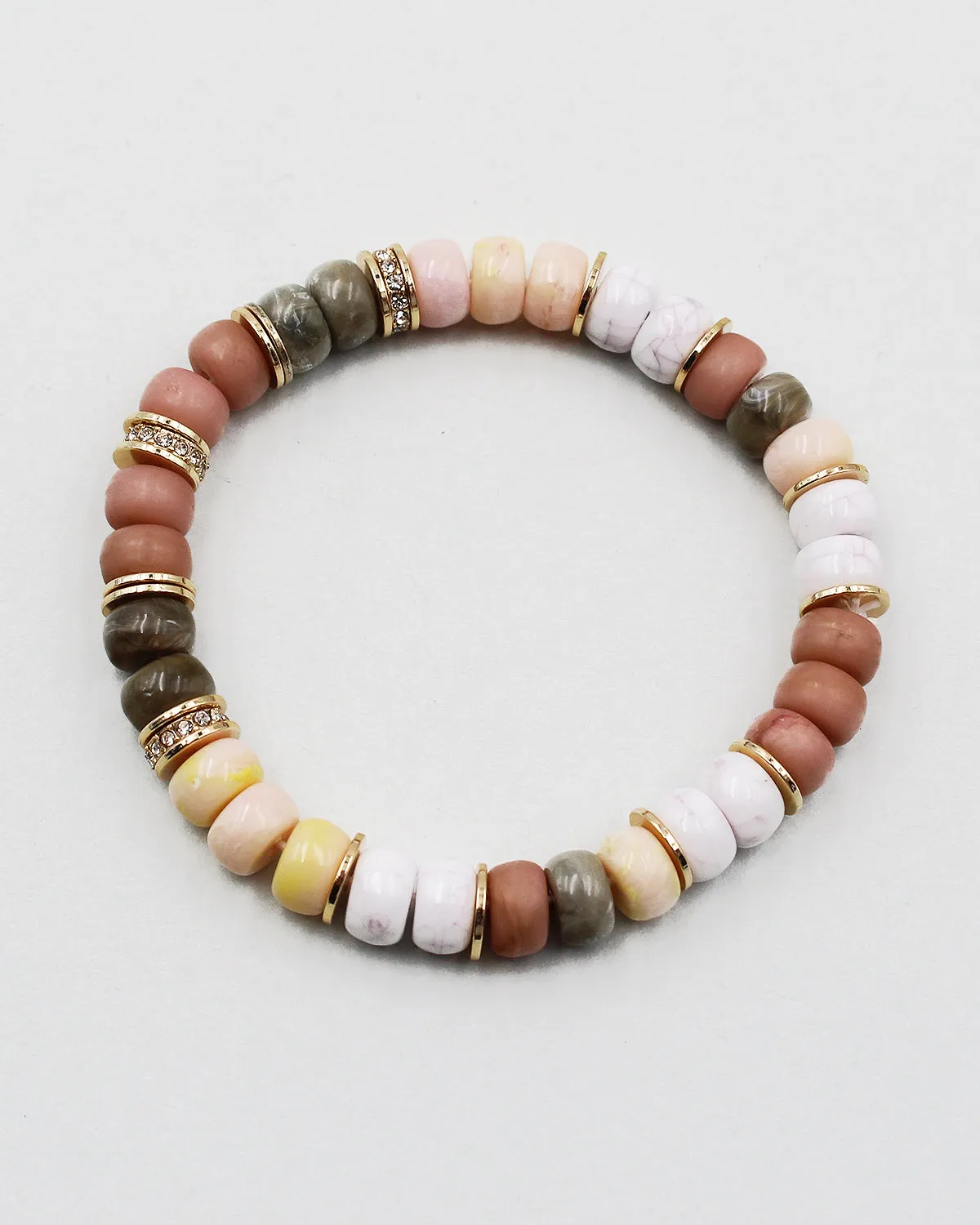 Precious Stone & Metal Rondell Bracelet