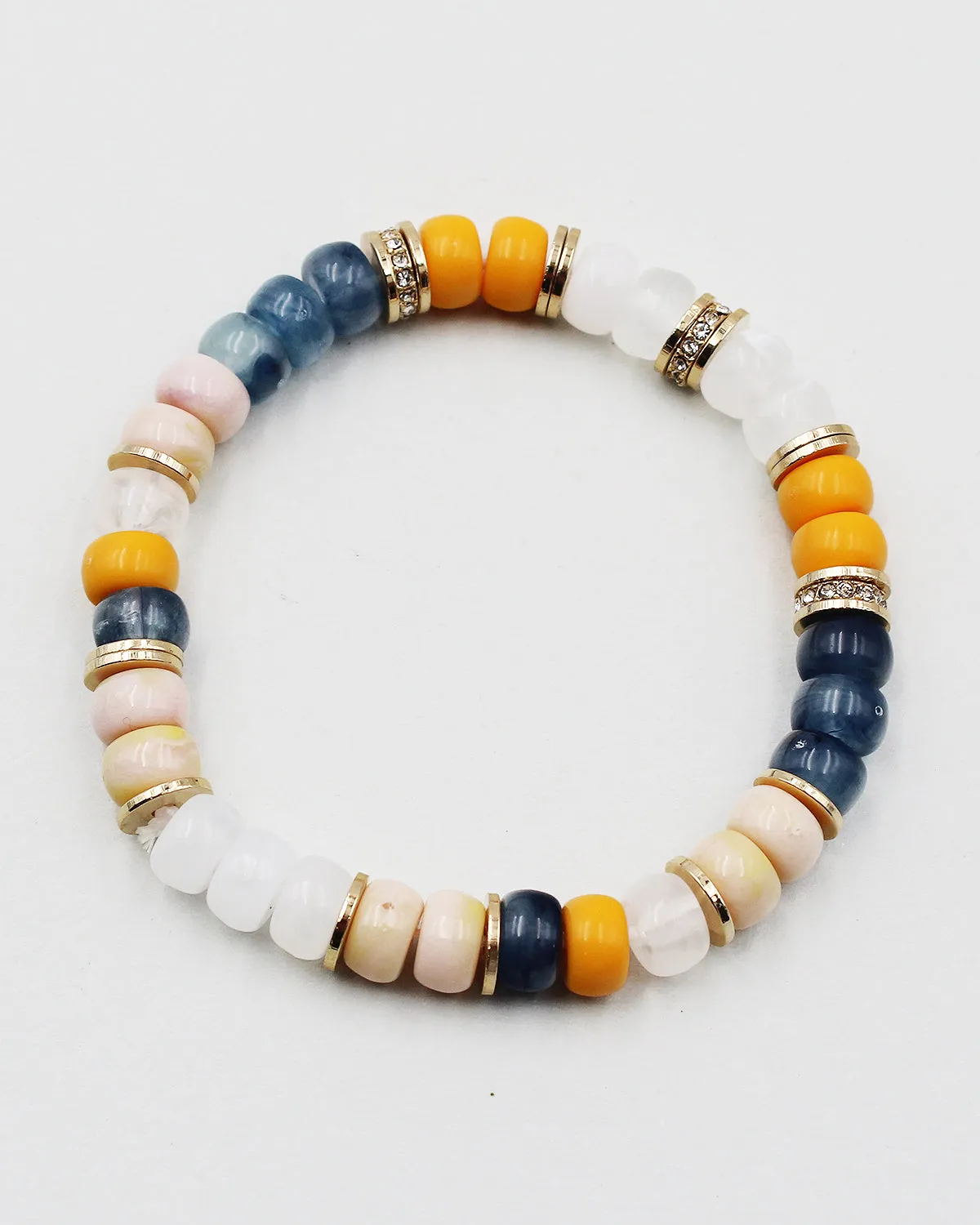 Precious Stone & Metal Rondell Bracelet