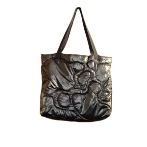 Quilted Tote Bag - Black