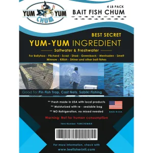 "Yum Yum Chum" Secret ingrident chum to attract bait and fish