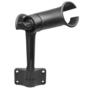 RAM Mount RAM Tube Jr. Fishing Rod Holder with Standard 6in Length Post Spline & Bulkhead Mounting Base