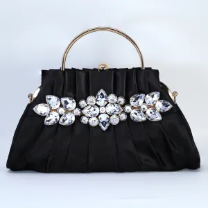 Rhinestone Floral Wedding Bag, Statement Bag, Evening Clutch, Bridal Clutch, Bridal Bag, Cross Body Bag