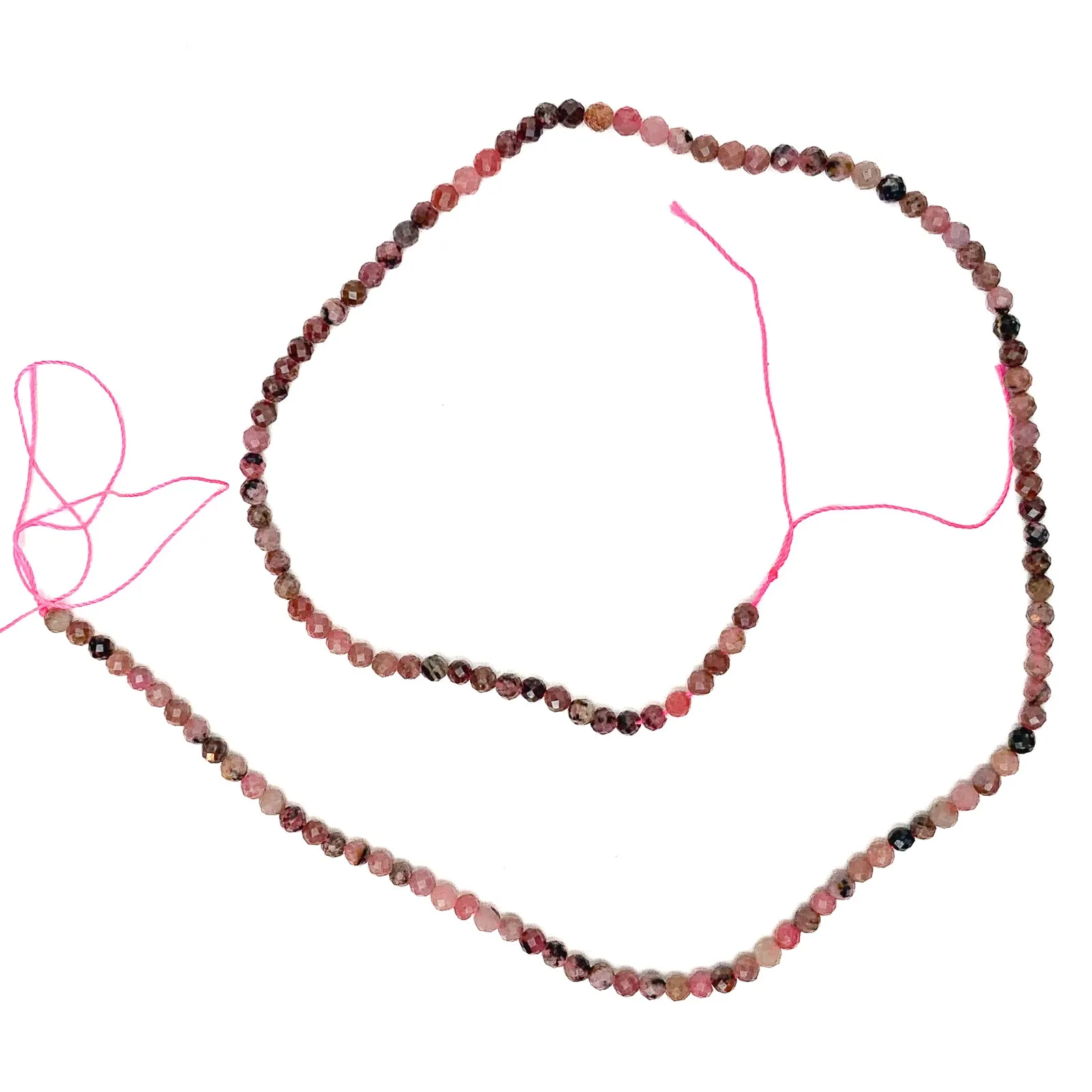 Rhodonite 3mm Faceted Rounds Bead Strand