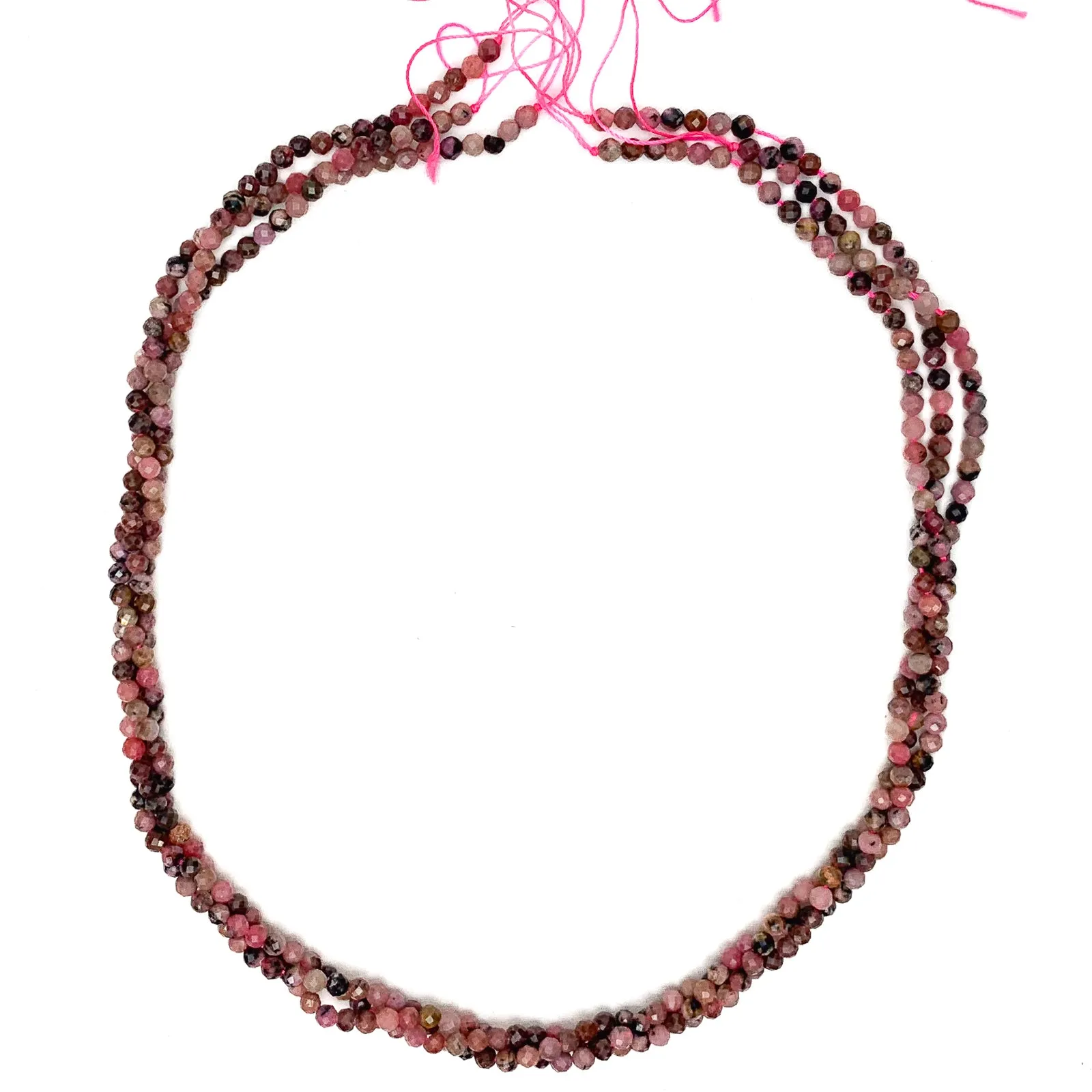 Rhodonite 3mm Faceted Rounds Bead Strand