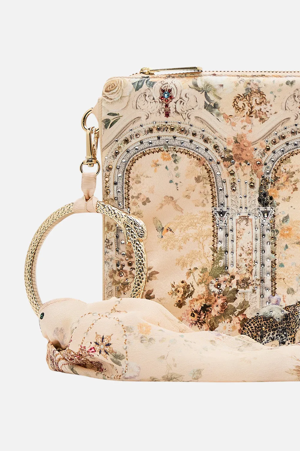 RING SCARF CLUTCH ADORNED IN ANTIQUITY