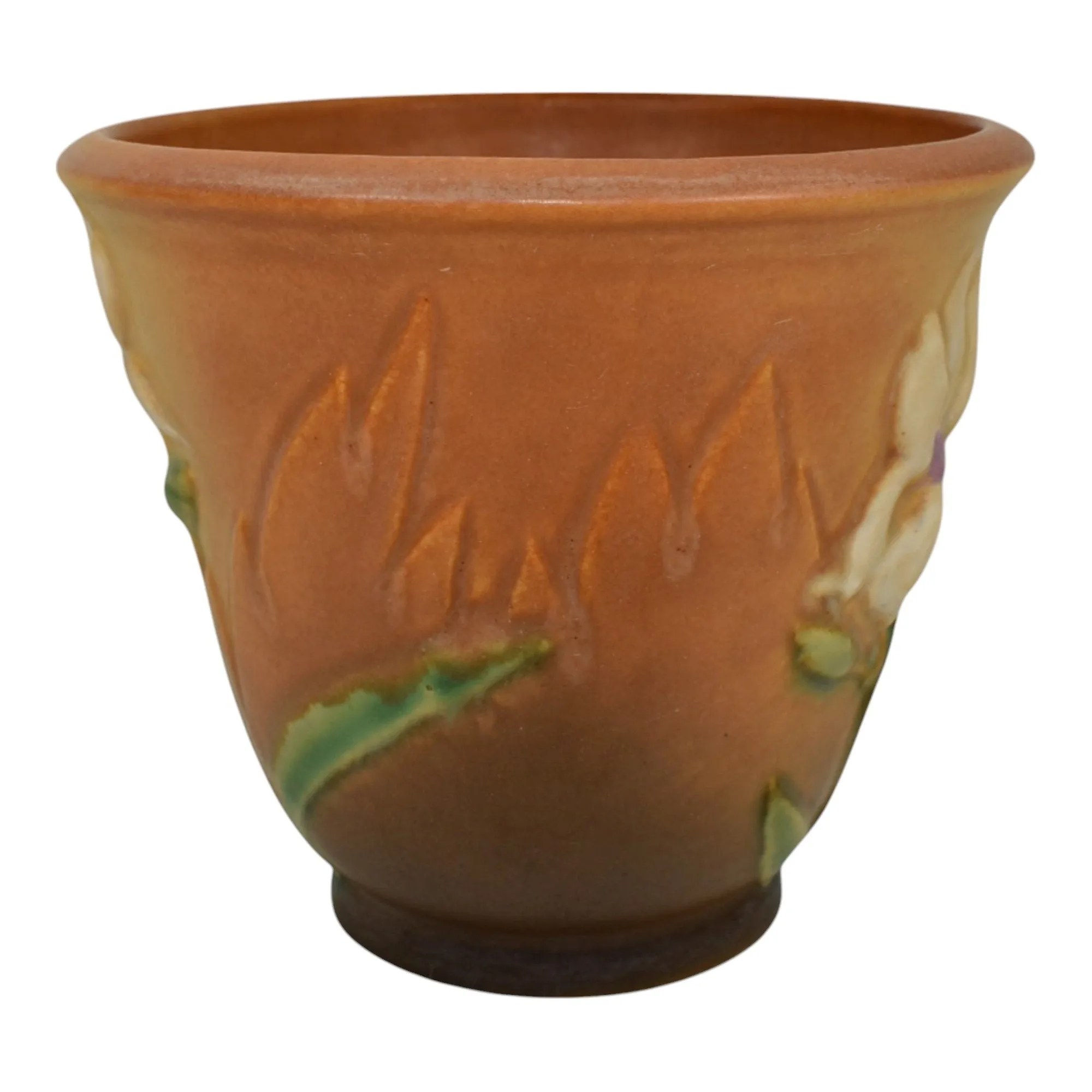 Roseville Iris Tan 1938 Vintage Art Pottery Ceramic Flower Pot Planter 648-5