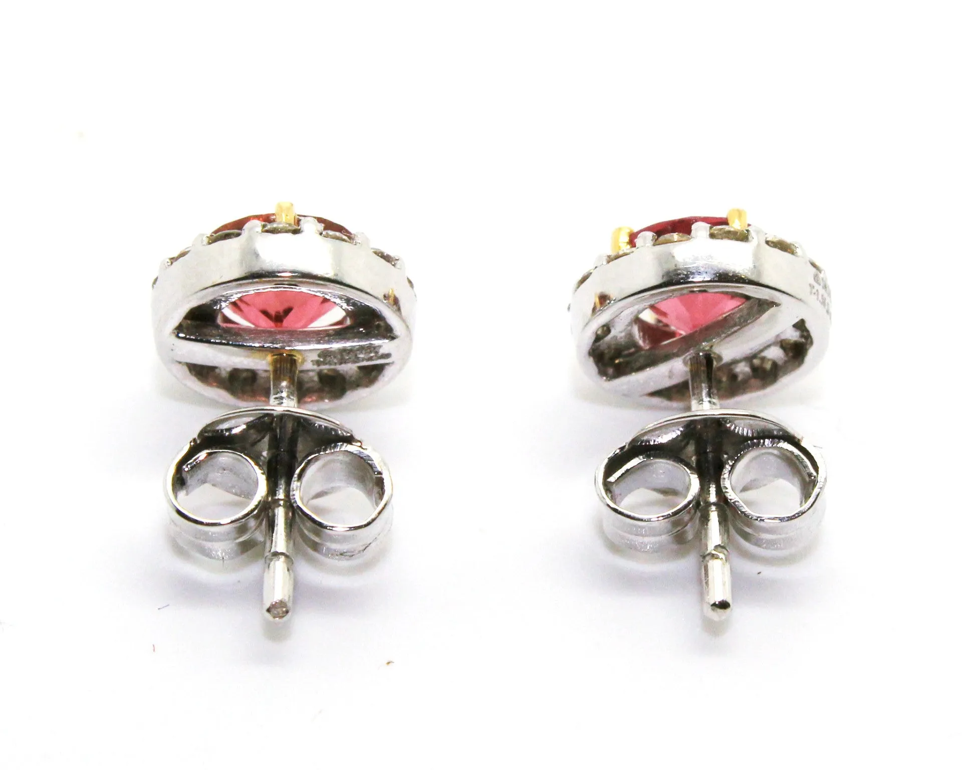 Round Halo Tourmoline And Diamond Earring Ad No. 1010