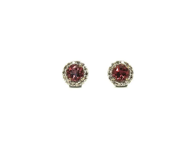 Round Halo Tourmoline And Diamond Earring Ad No. 1010