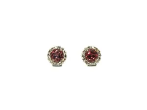 Round Halo Tourmoline And Diamond Earring Ad No. 1010