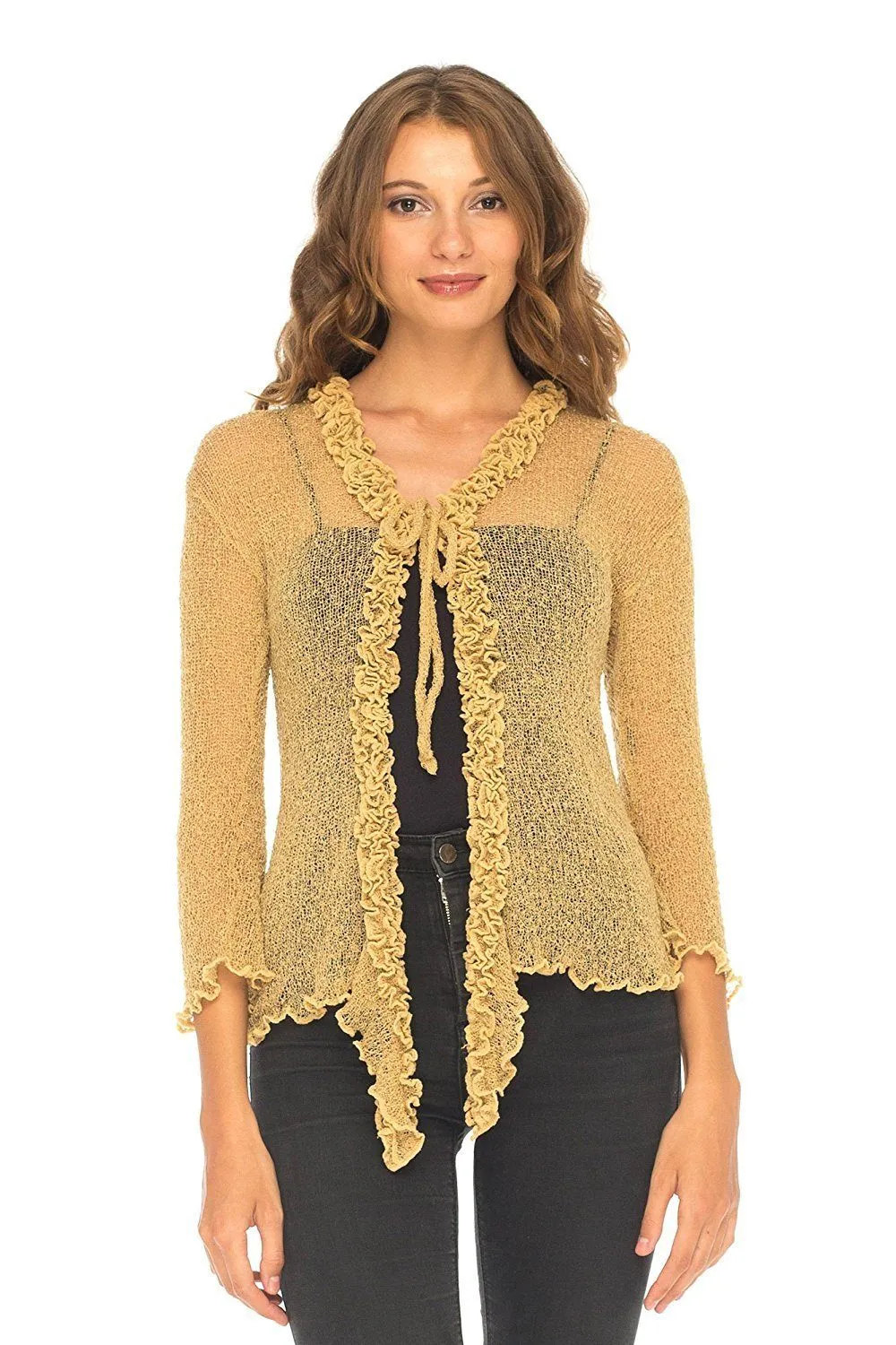 Sheer Shrug Cardigan - Lightweight Knit by SHU-SHI