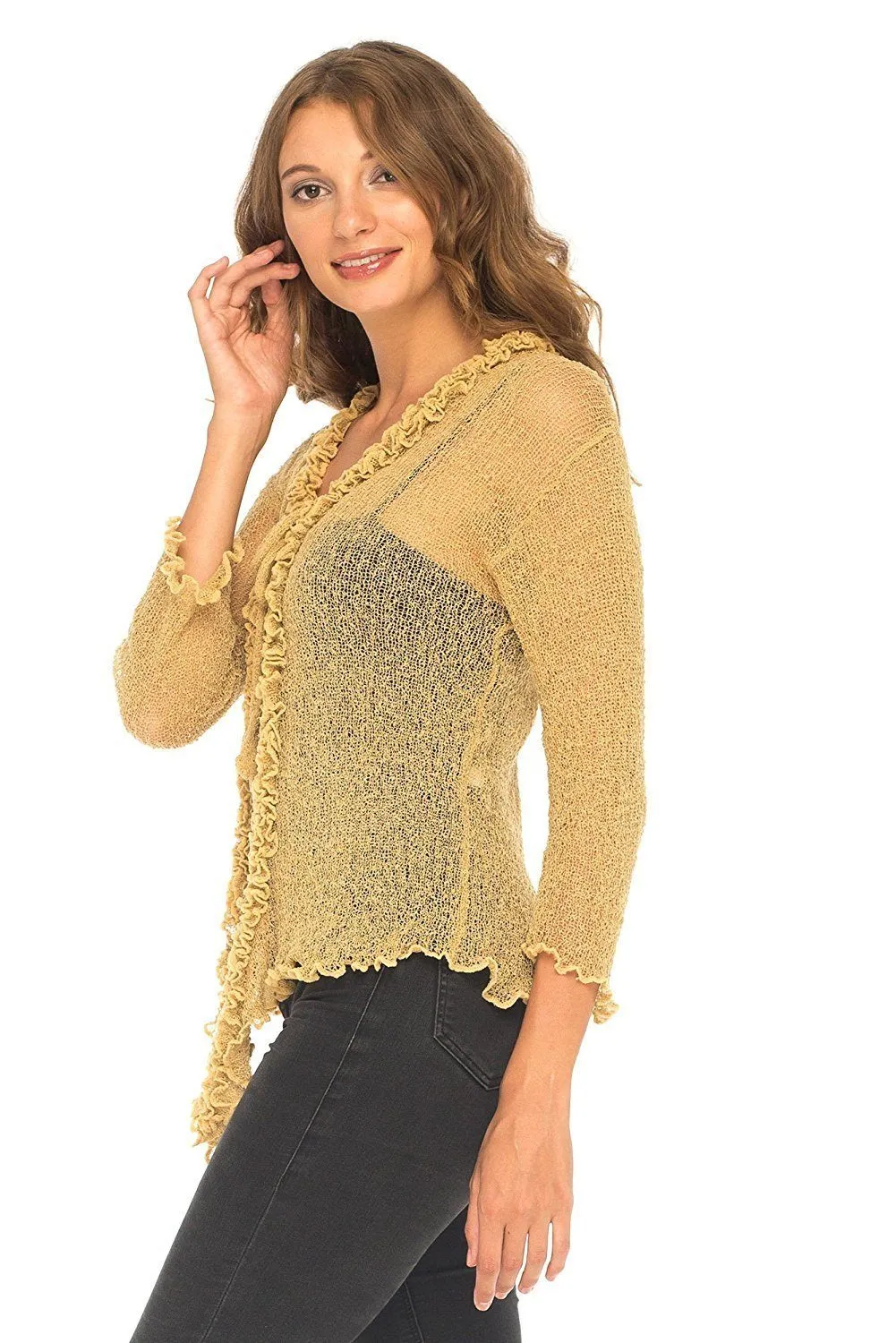 Sheer Shrug Cardigan - Lightweight Knit by SHU-SHI