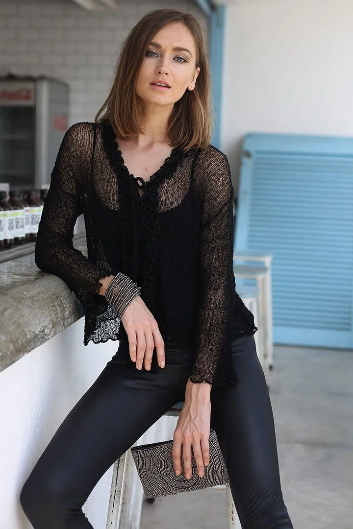 Sheer Shrug Cardigan - Lightweight Knit by SHU-SHI