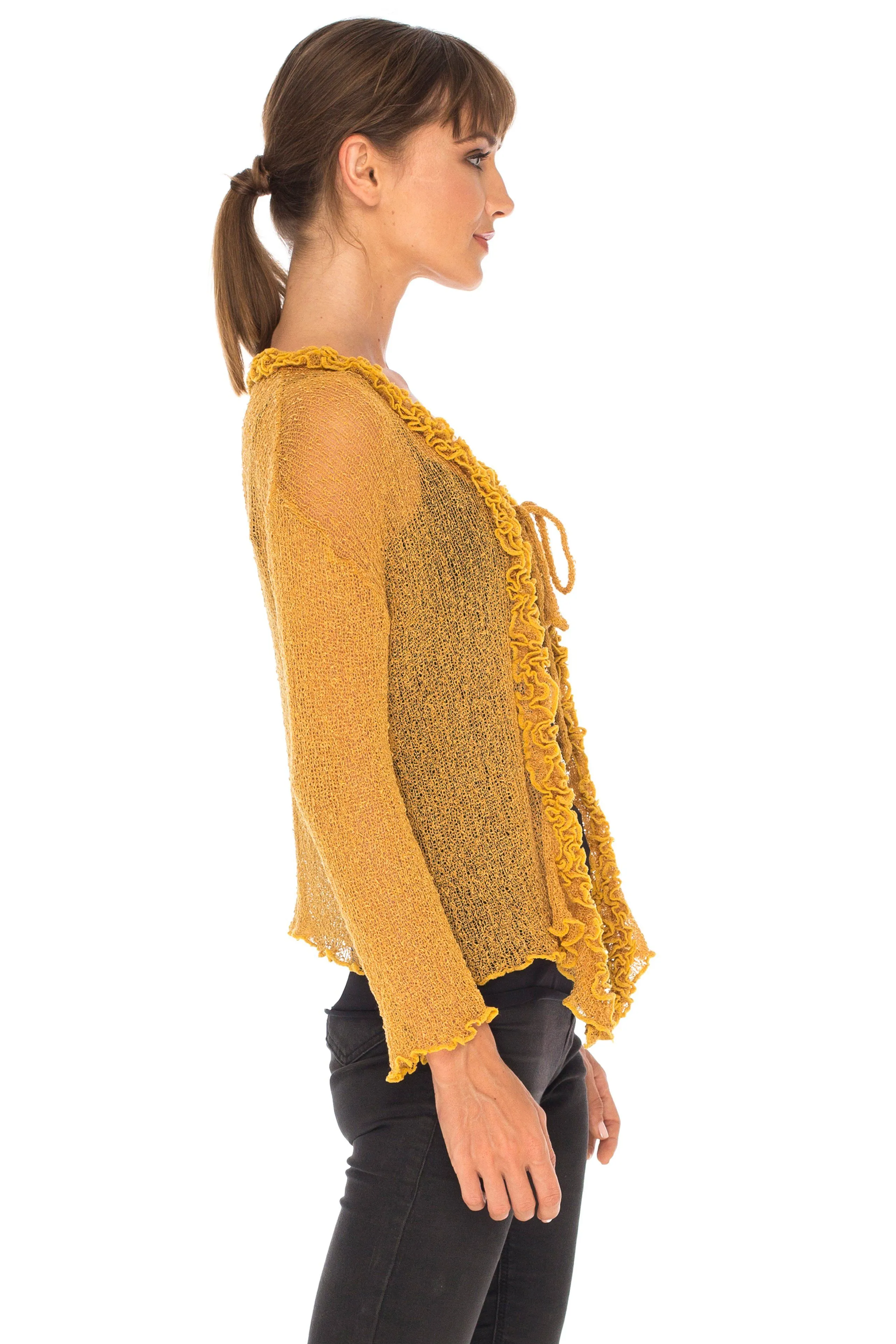 Sheer Shrug Cardigan - Lightweight Knit by SHU-SHI