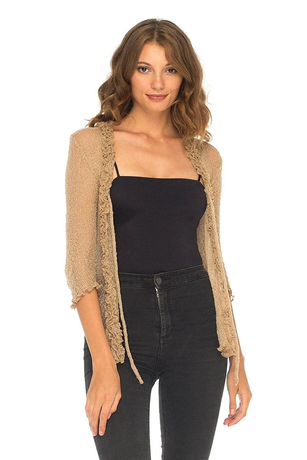 Sheer Shrug Cardigan - Lightweight Knit by SHU-SHI