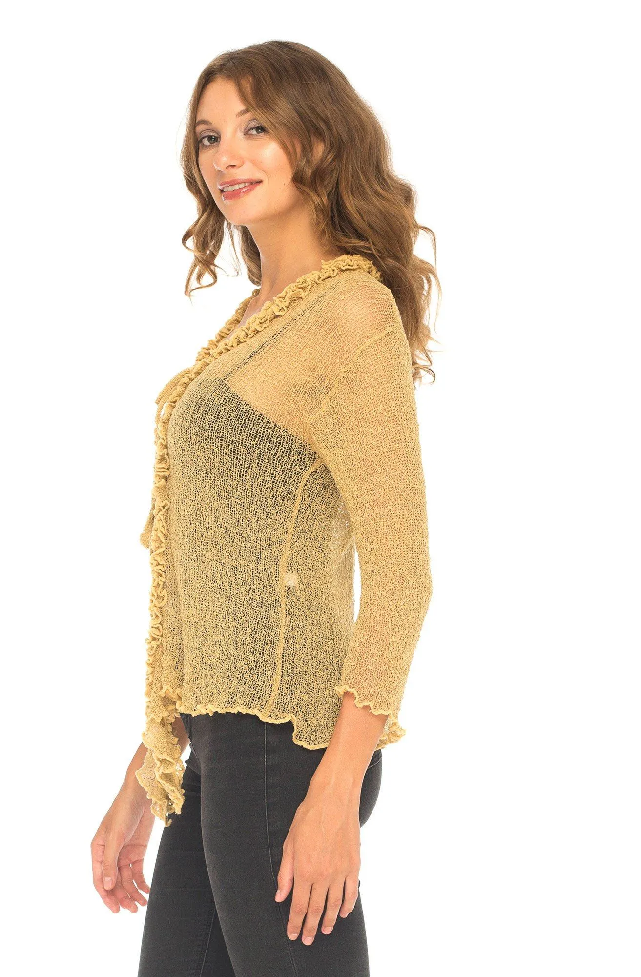 Sheer Shrug Cardigan - Lightweight Knit by SHU-SHI
