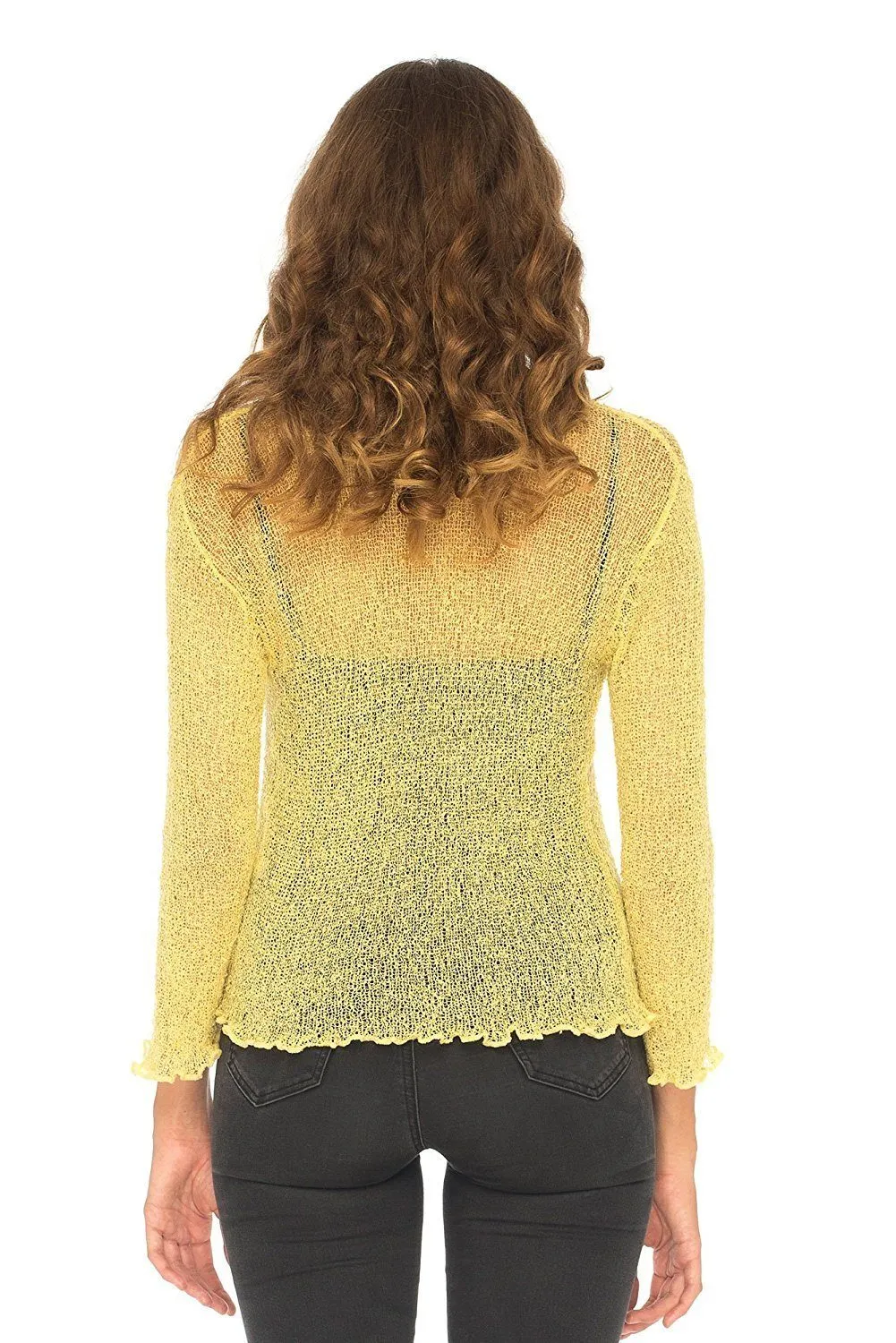 Sheer Shrug Cardigan - Lightweight Knit by SHU-SHI