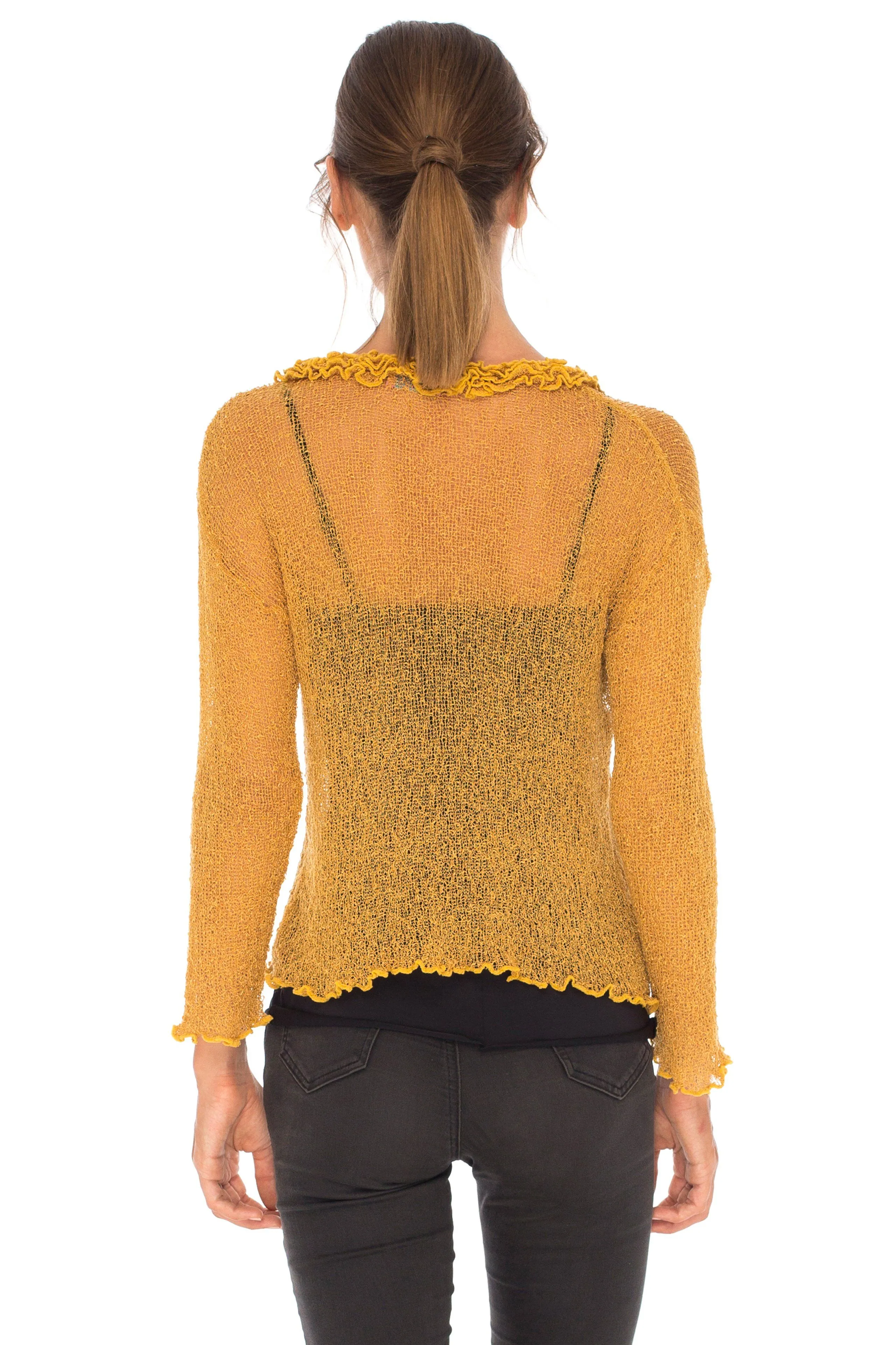 Sheer Shrug Cardigan - Lightweight Knit by SHU-SHI