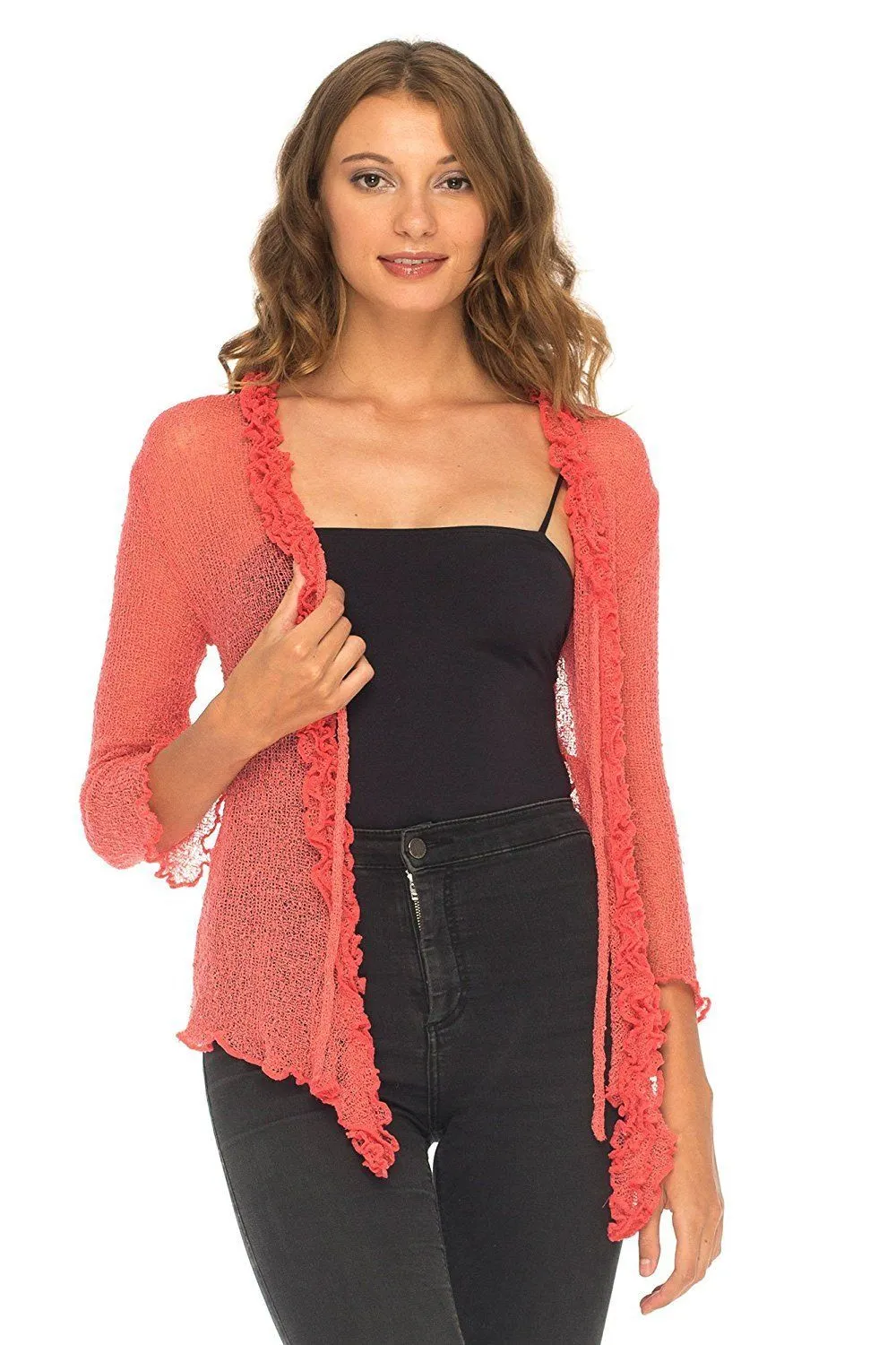 Sheer Shrug Cardigan - Lightweight Knit by SHU-SHI