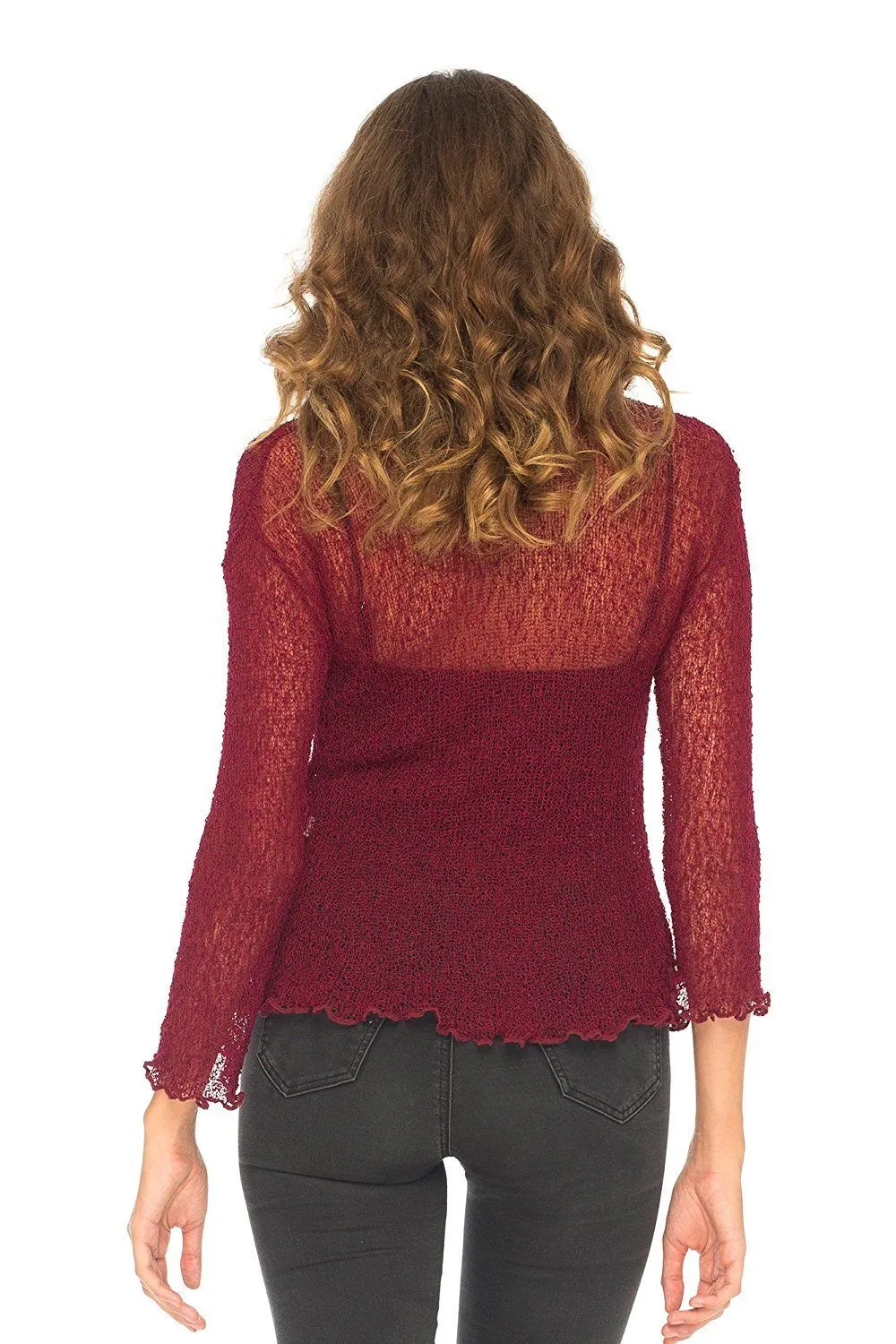 Sheer Shrug Cardigan - Lightweight Knit by SHU-SHI