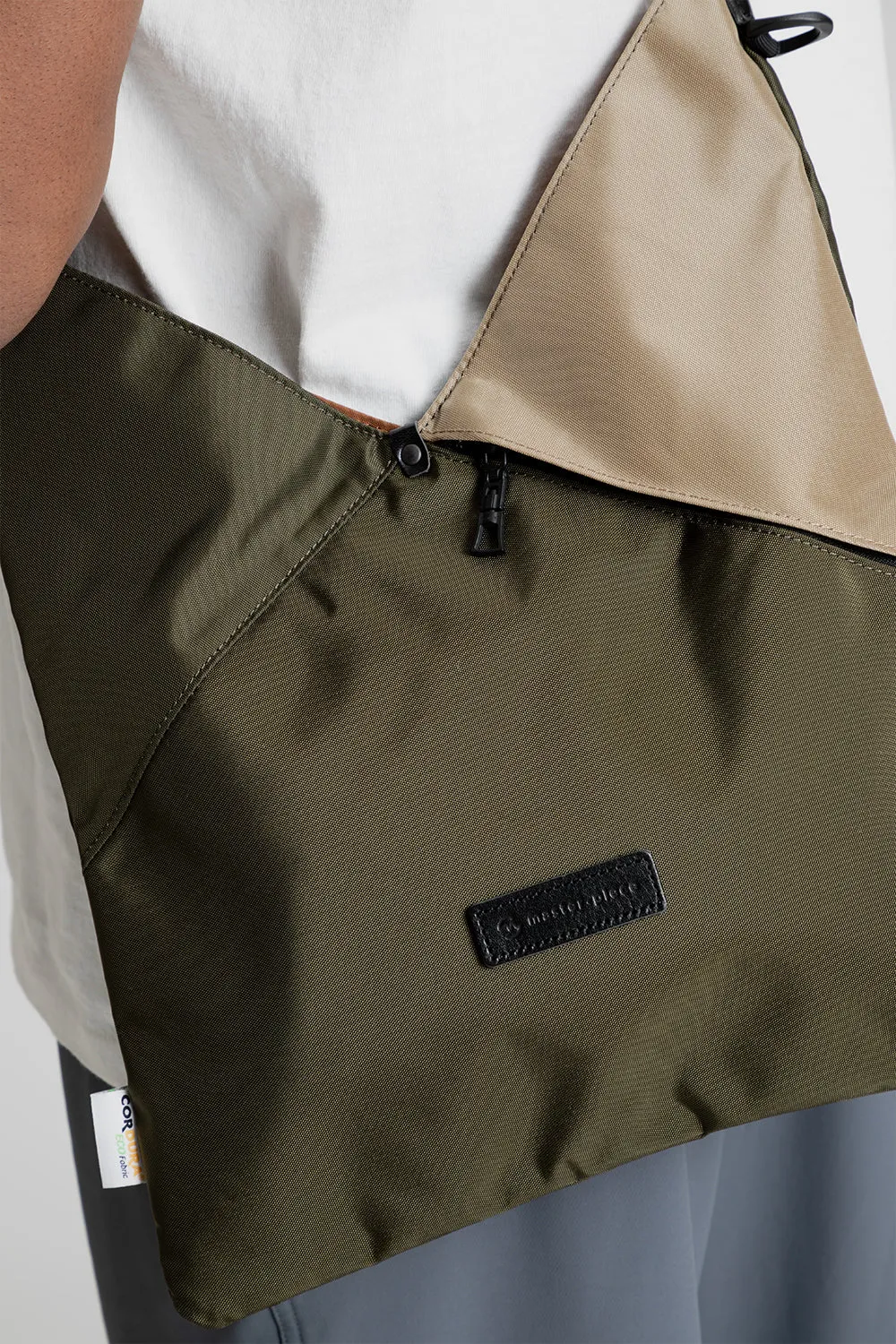 Slant Shoulder Bag - Khaki/Beige