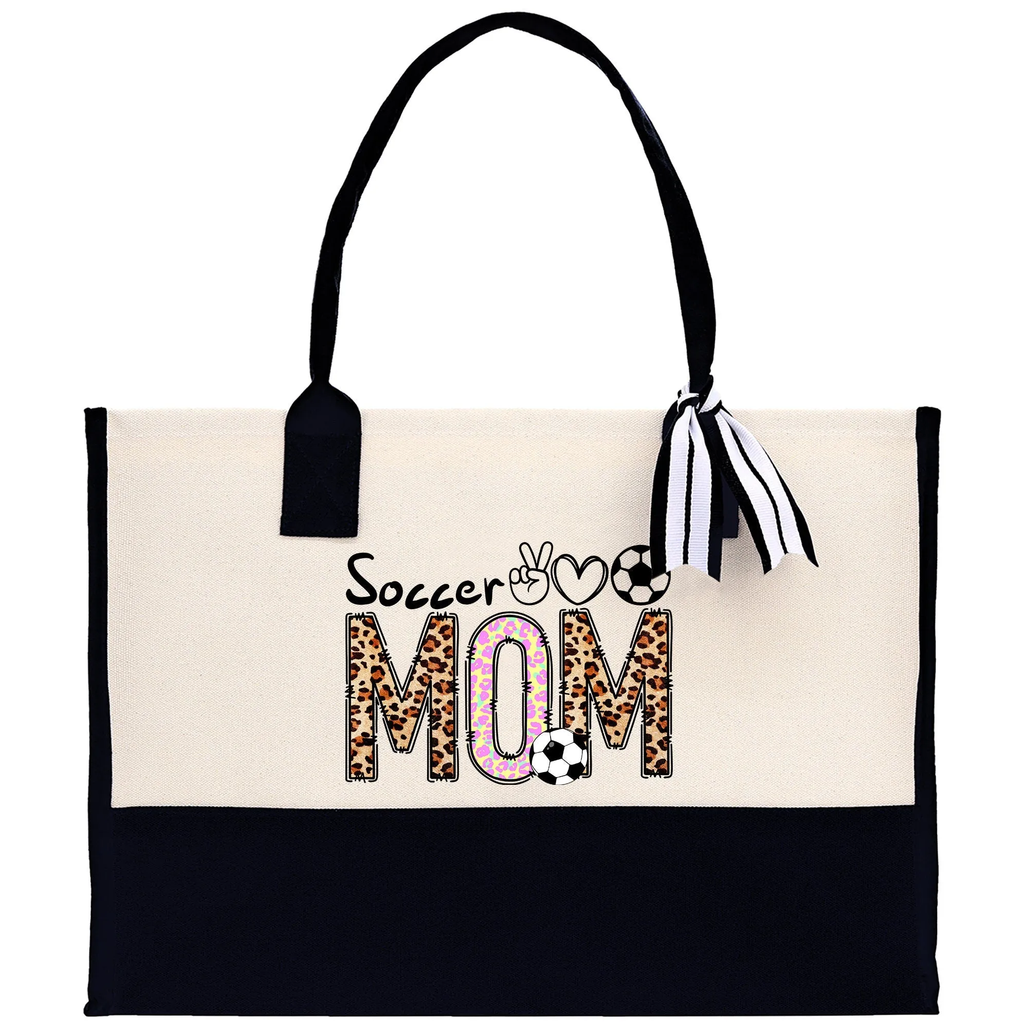 Soccer Mom Sports Cotton Canvas Tote Bag Gift for Soccer Mom Football Lover Mom Gift