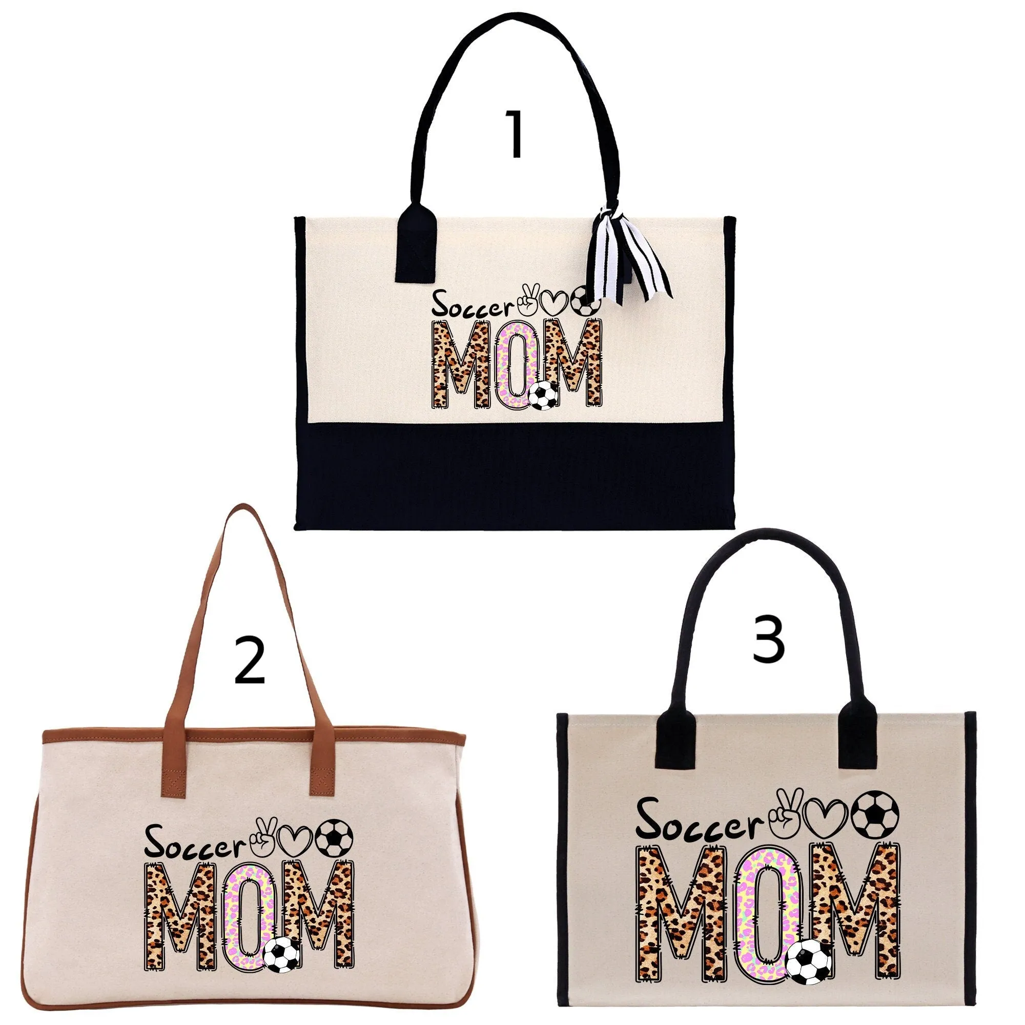 Soccer Mom Sports Cotton Canvas Tote Bag Gift for Soccer Mom Football Lover Mom Gift