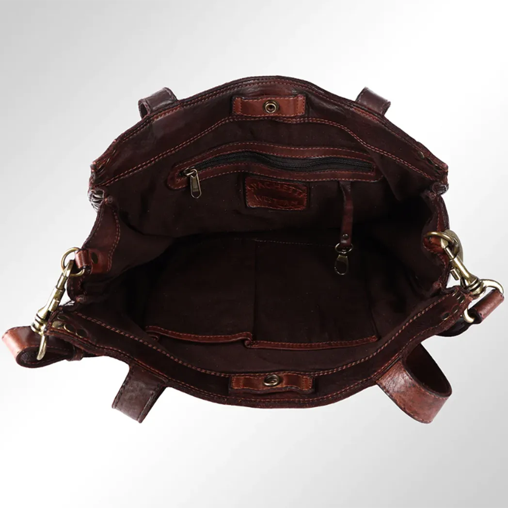 Spaghetti Western Brown Studded Shoulder Bag