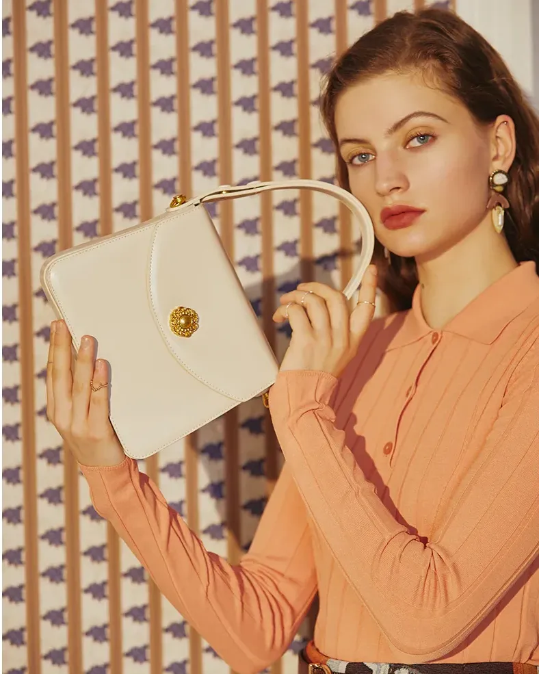 Split Leather Square Versatile Crossbody Shoulder Bag
