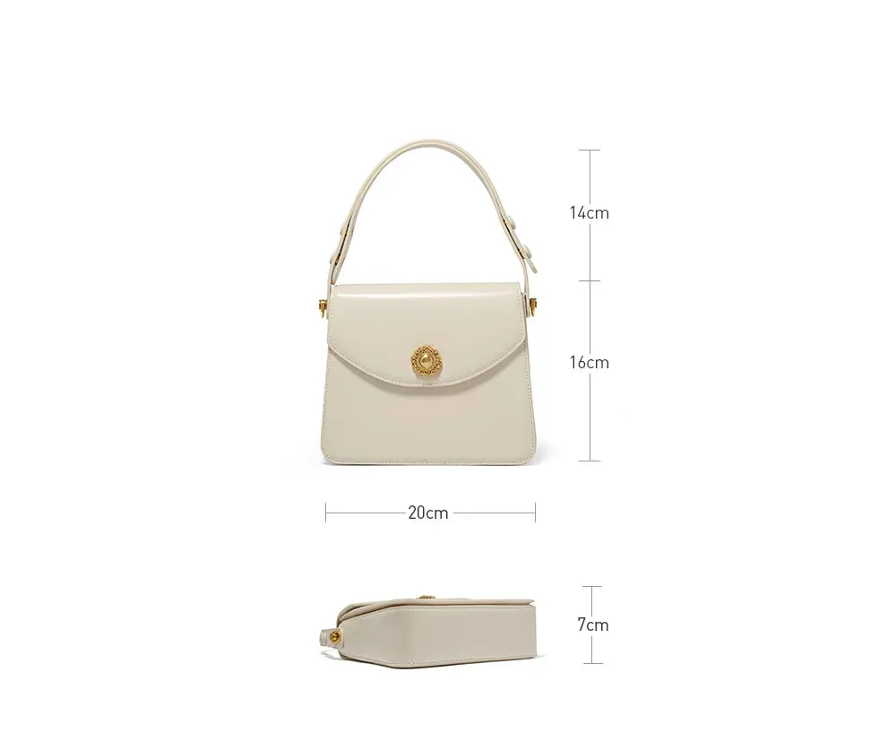 Split Leather Square Versatile Crossbody Shoulder Bag