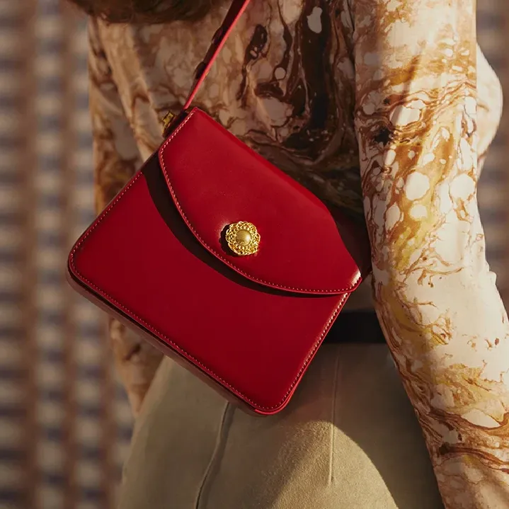 Split Leather Square Versatile Crossbody Shoulder Bag