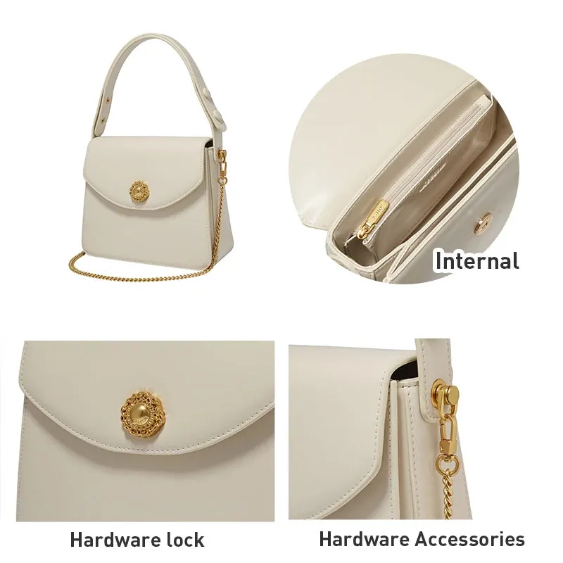 Split Leather Square Versatile Crossbody Shoulder Bag