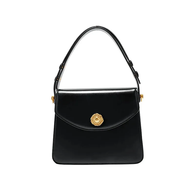 Split Leather Square Versatile Crossbody Shoulder Bag