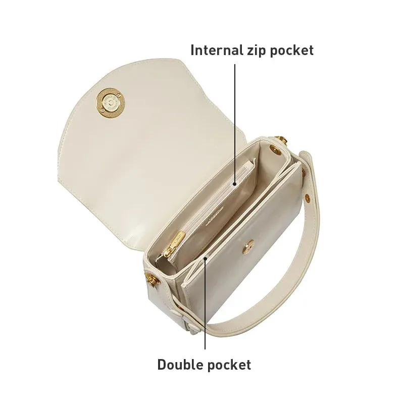 Split Leather Square Versatile Crossbody Shoulder Bag