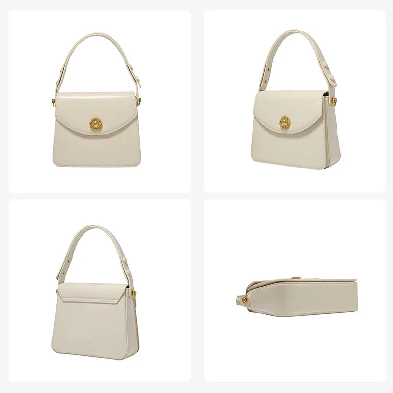 Split Leather Square Versatile Crossbody Shoulder Bag