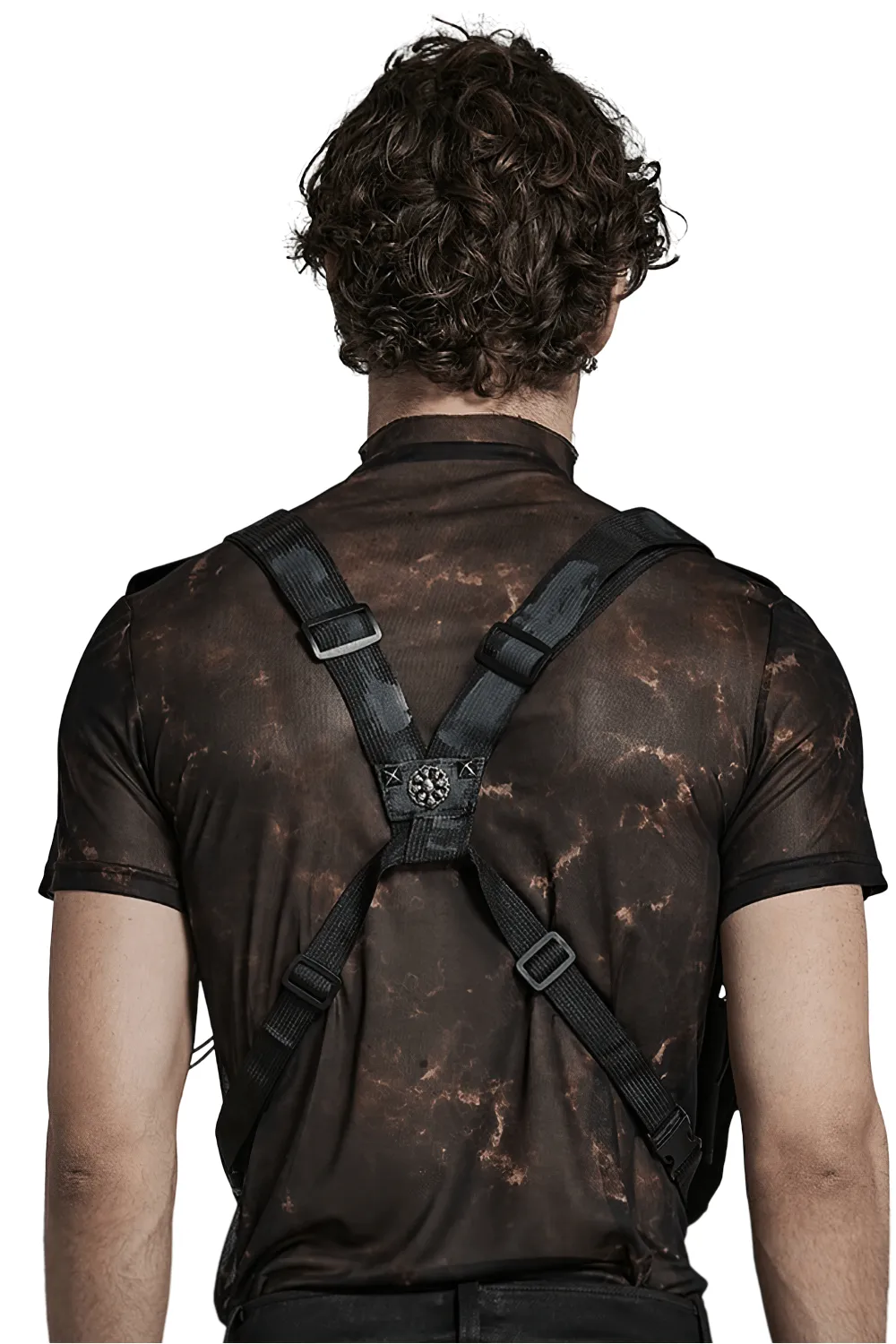 Stylish Male Punk Camouflage Studded Shoulder Bag