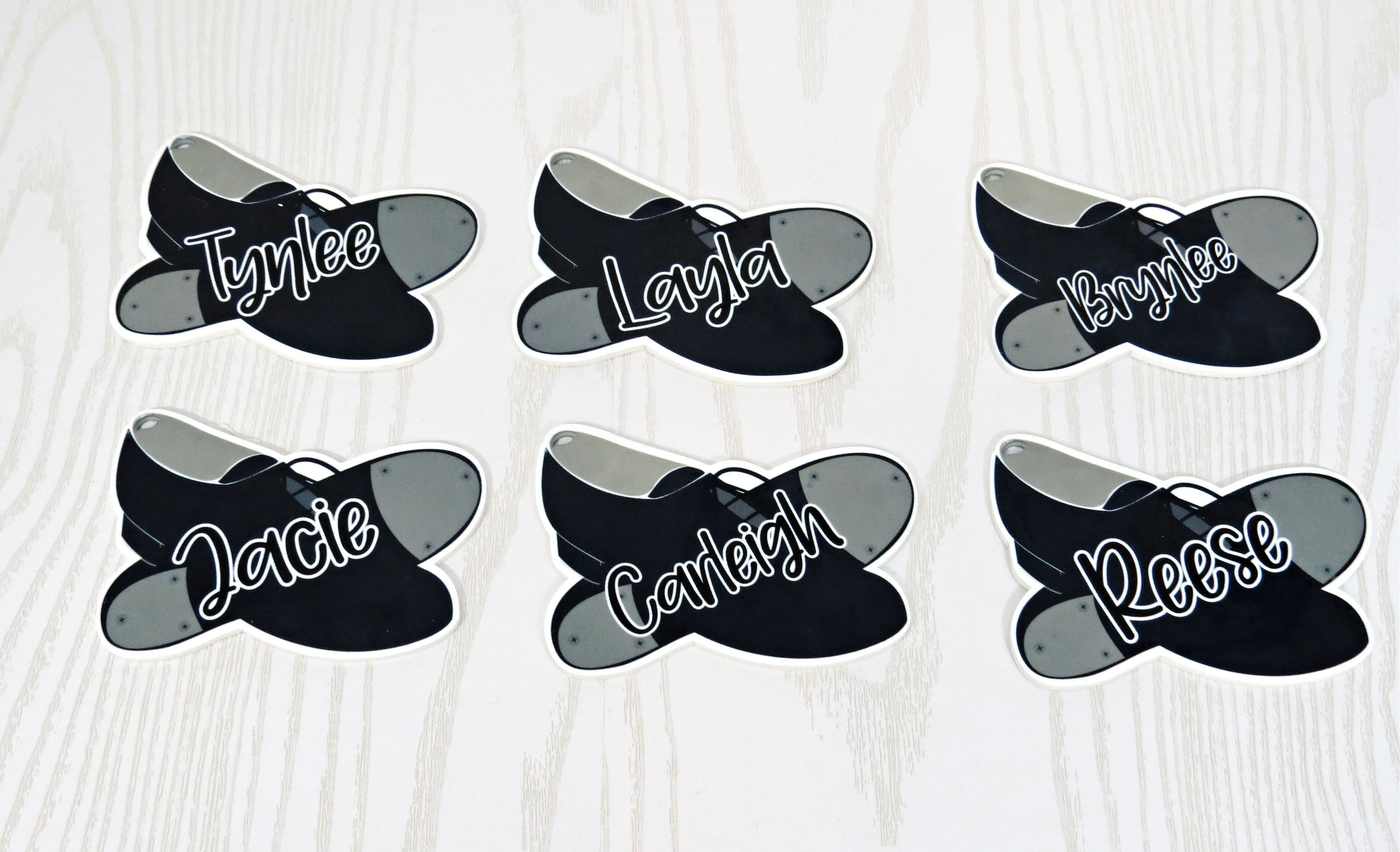 Tap Dance Bag Tag Personalized with Name - Young Dancer Bag Name Tag - Clog Keychain - Boogie Bop Fox-trot Gavotte Jig Jitterbug Jive