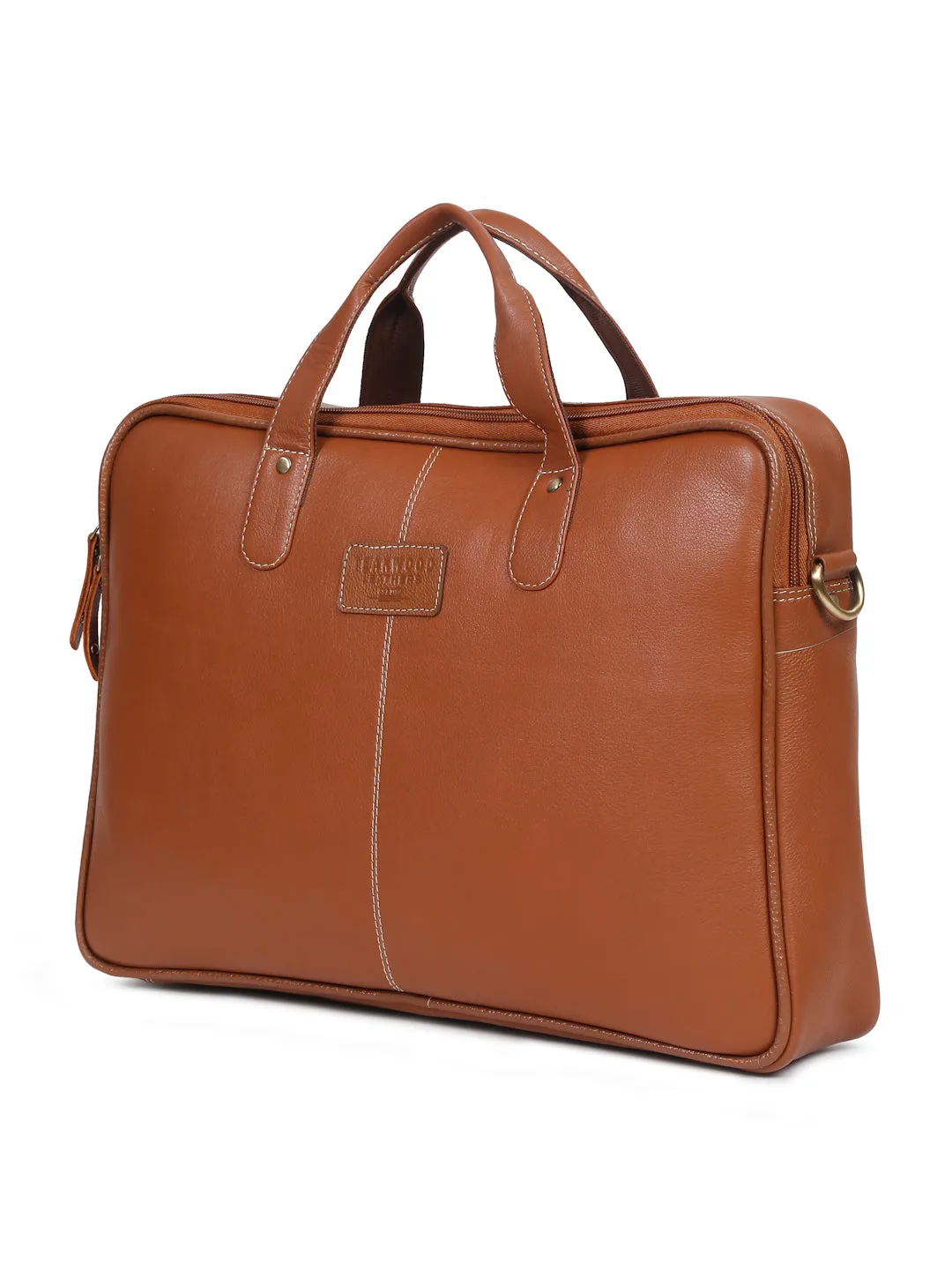 Teakwood Unisex Tan Leather Laptop Bag