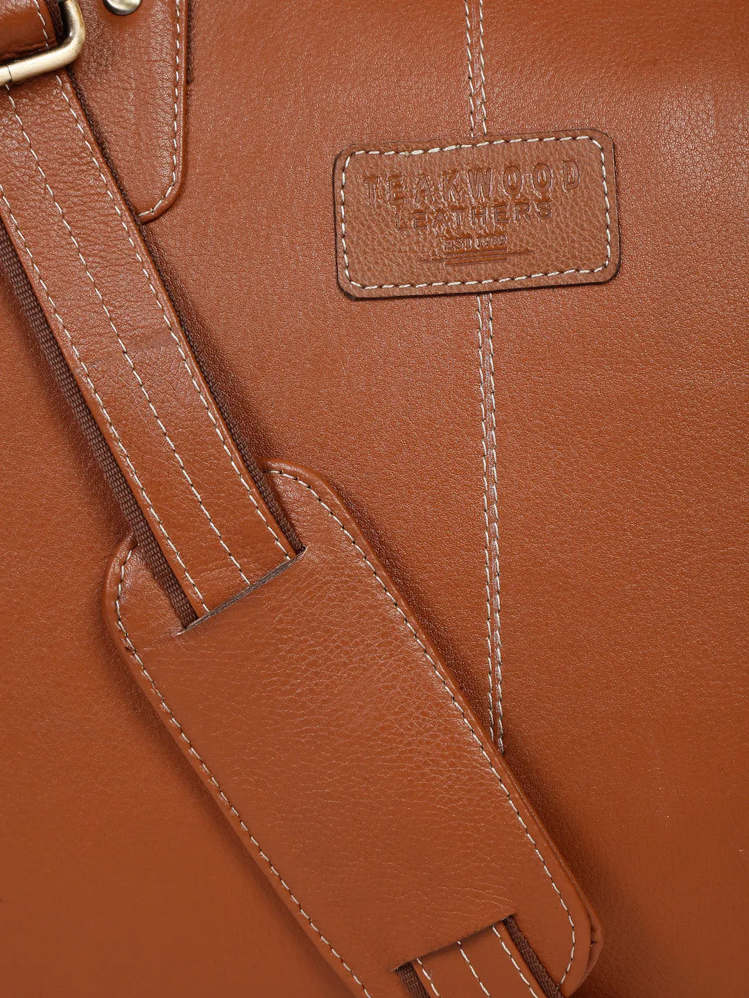 Teakwood Unisex Tan Leather Laptop Bag