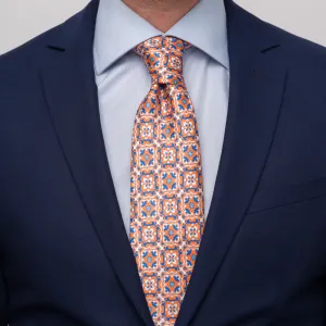 The Majolica of Taormina Orange Duchesse Silk Tie