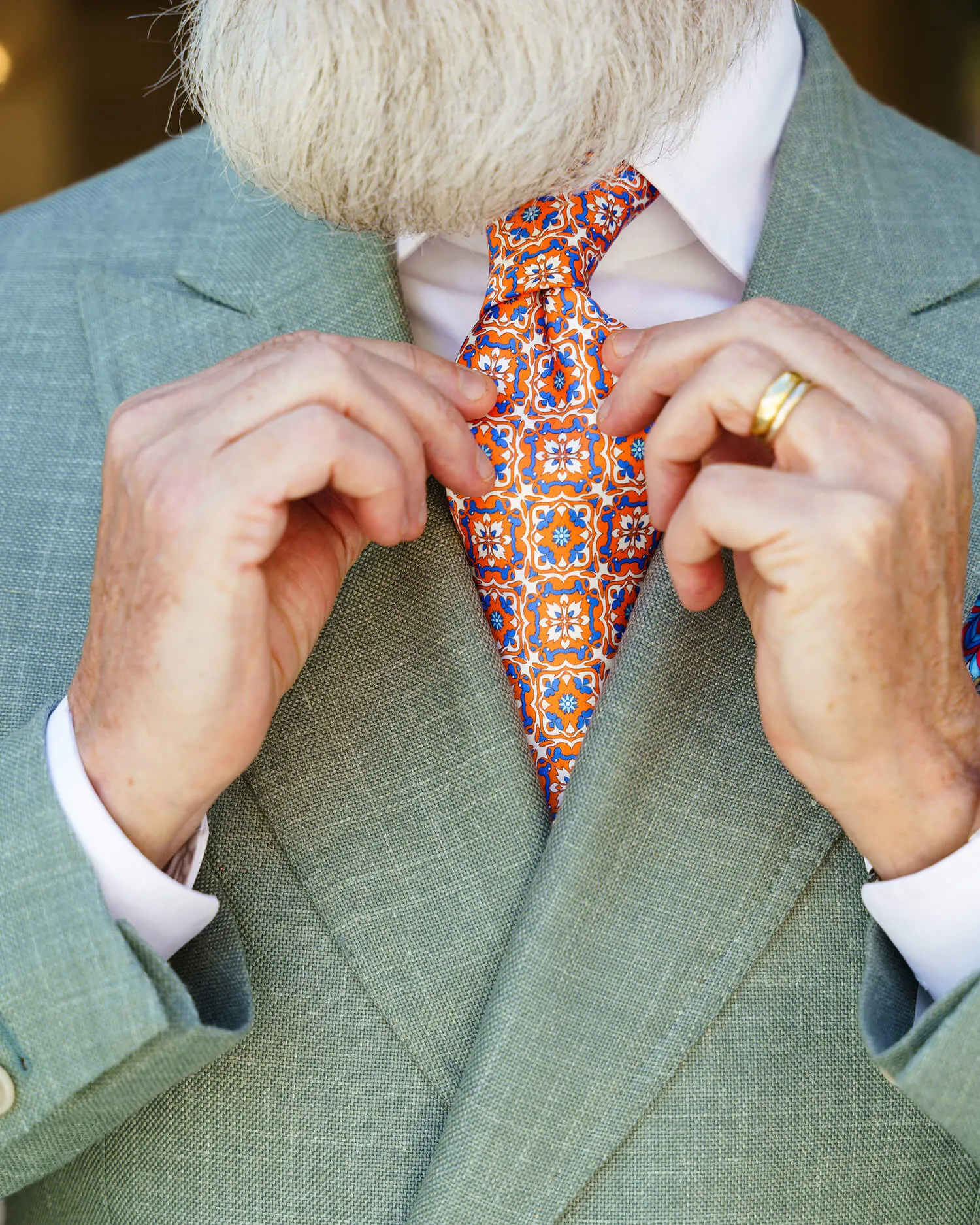 The Majolica of Taormina Orange Duchesse Silk Tie