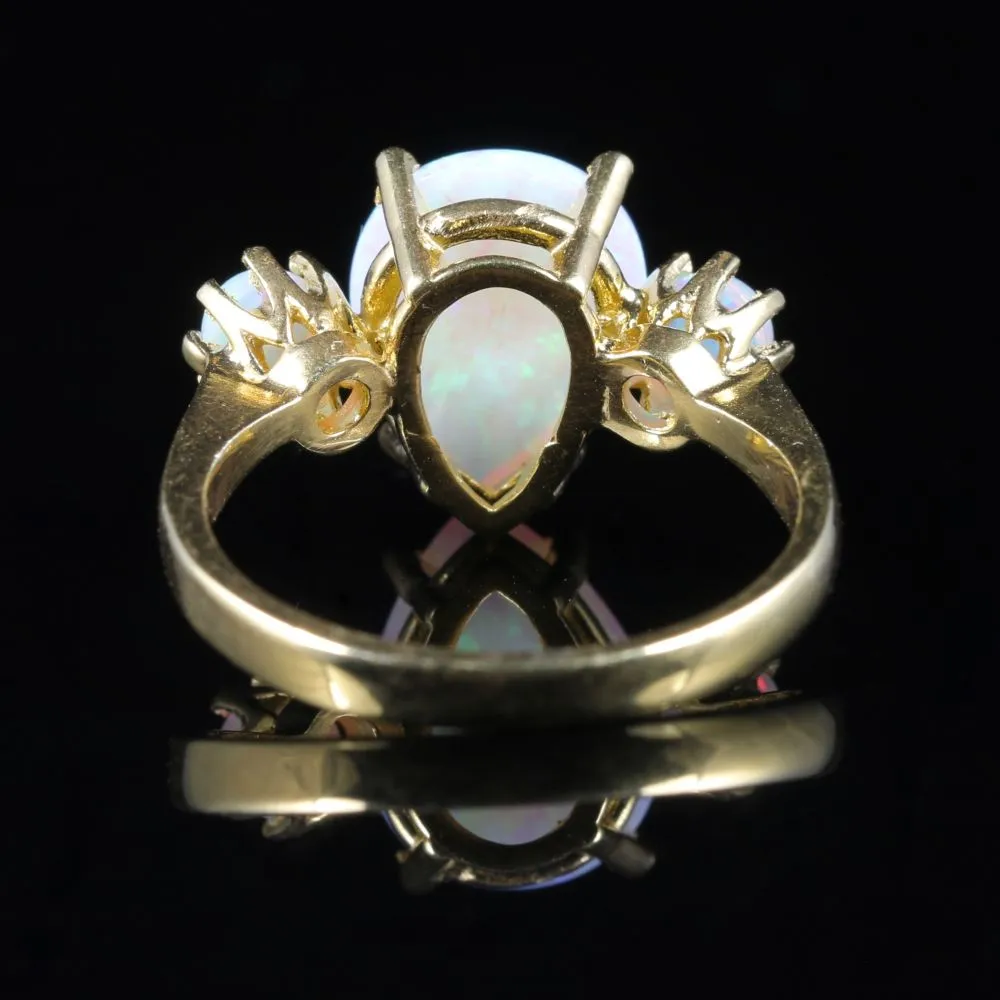 Trilogy Opal Ring 18Ct On Silver