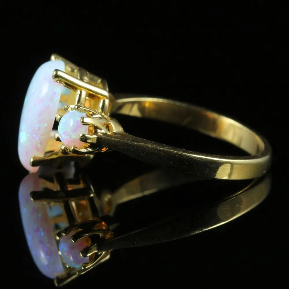 Trilogy Opal Ring 18Ct On Silver