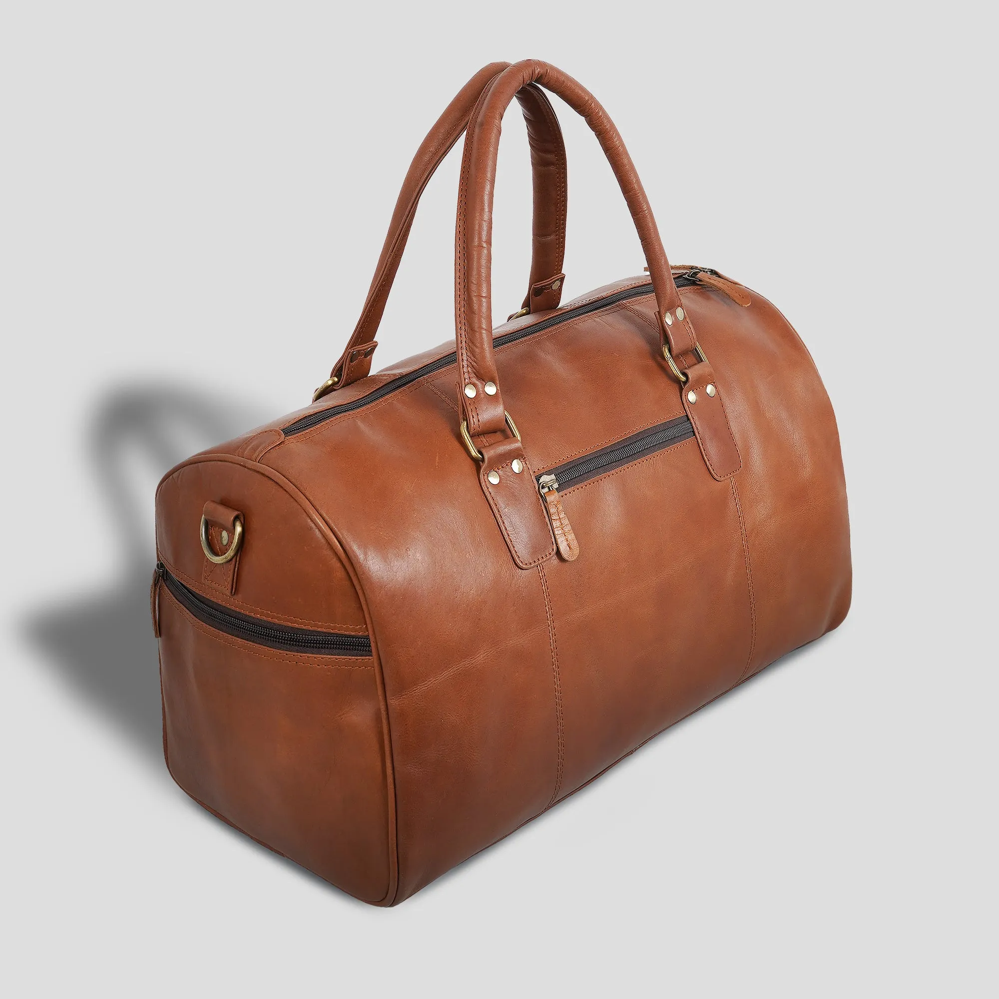 Unisex Leather Duffel Bag