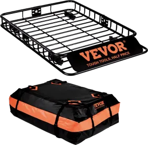 Vevor Roof Rack Cargo Basket with Luggage Bag 200 Lbs Capacity 51" x 36" x 5" New