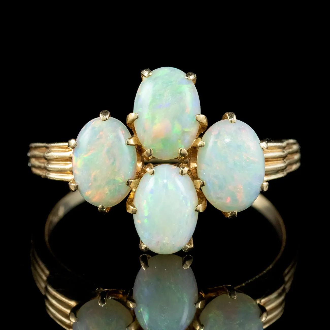 Vintage Opal Cluster Ring 3.6ct Natural Opals