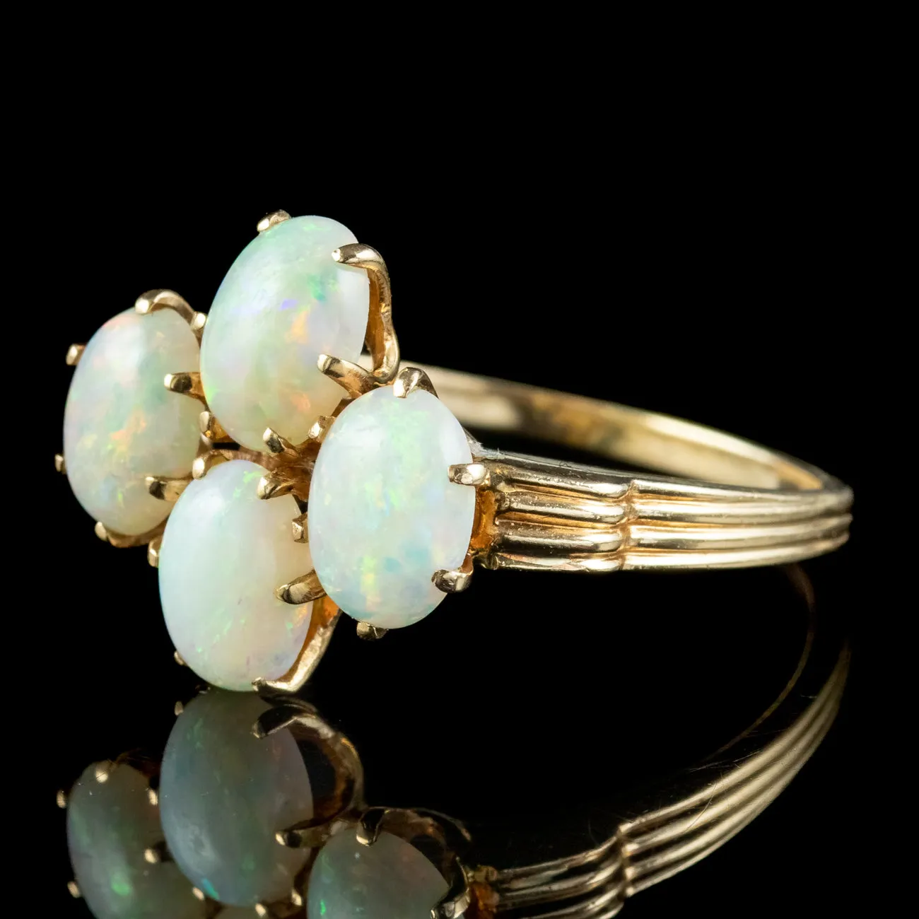 Vintage Opal Cluster Ring 3.6ct Natural Opals