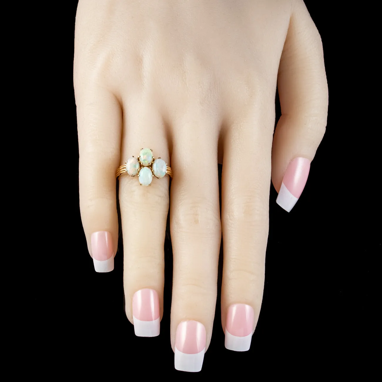 Vintage Opal Cluster Ring 3.6ct Natural Opals