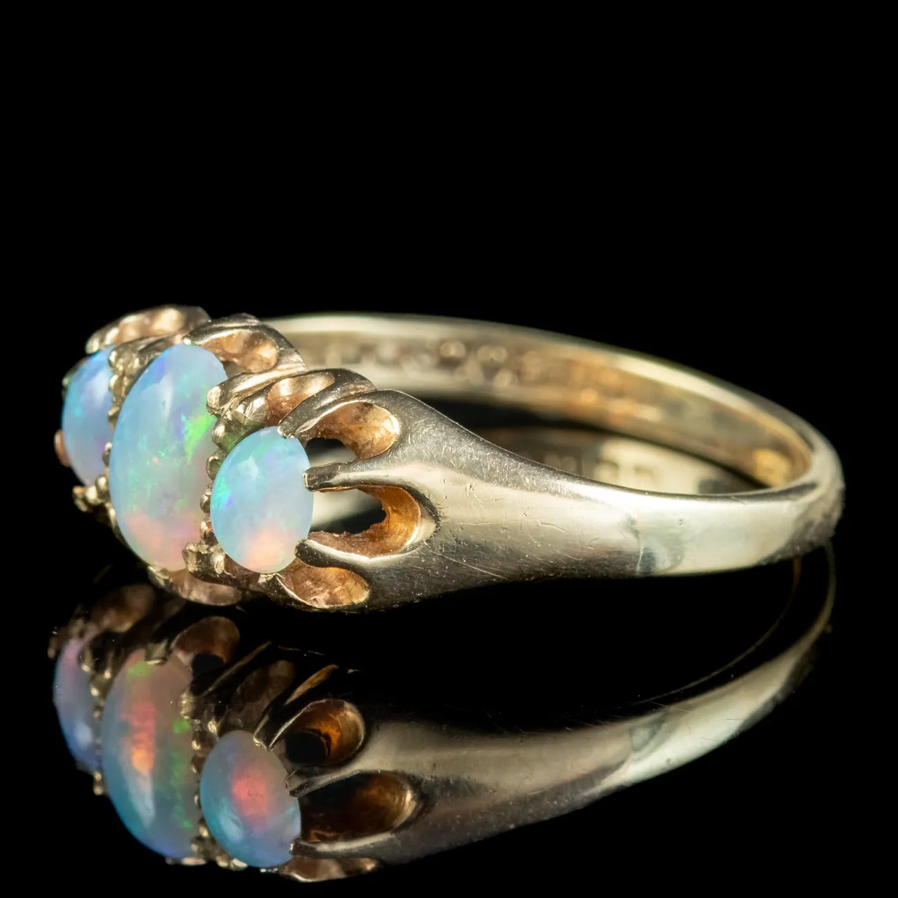 Vintage Opal Trilogy Ring 0.80ct Total Dated 1958