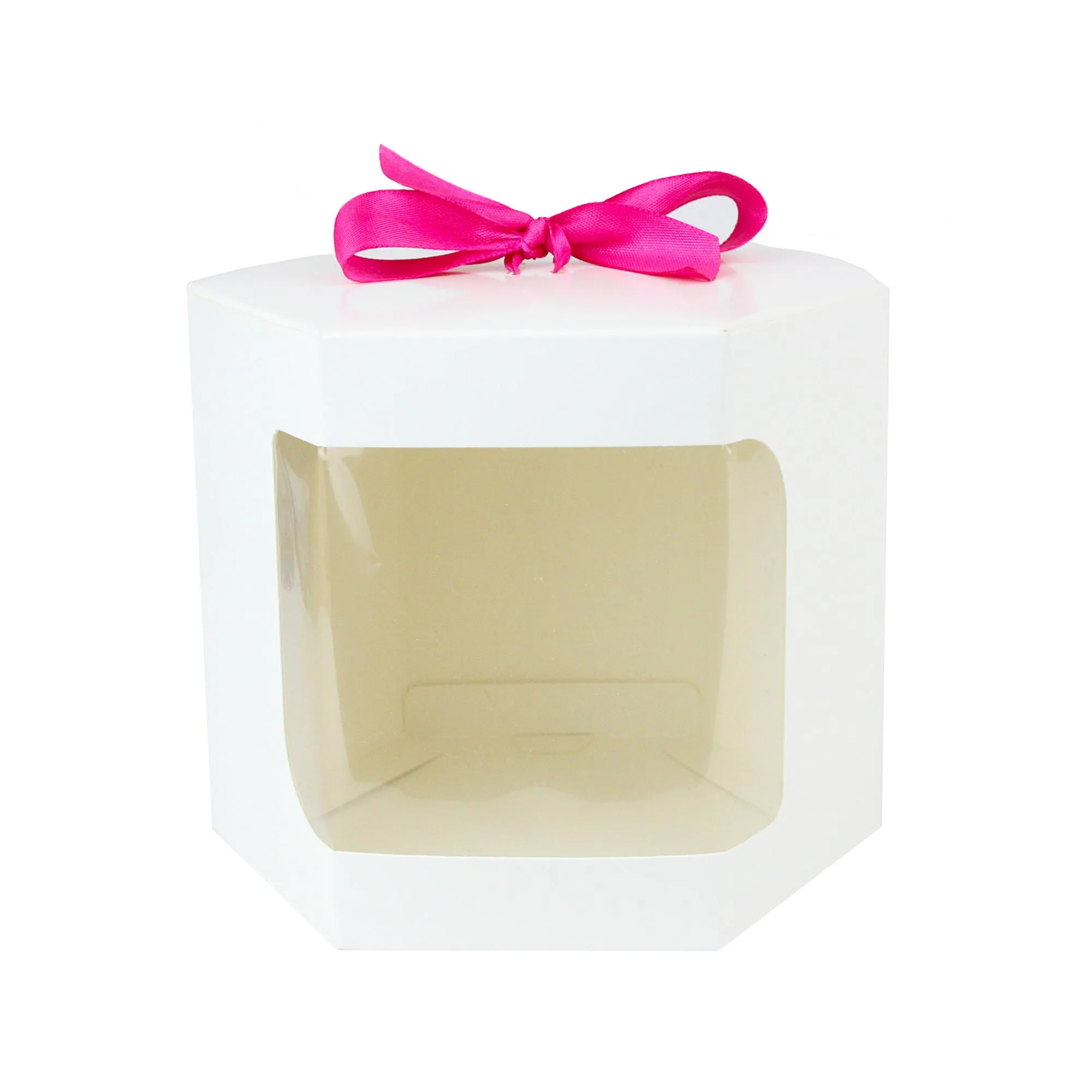 White Hexagon Kraft Gift Boxes Pack of 12 (Sizes Available)