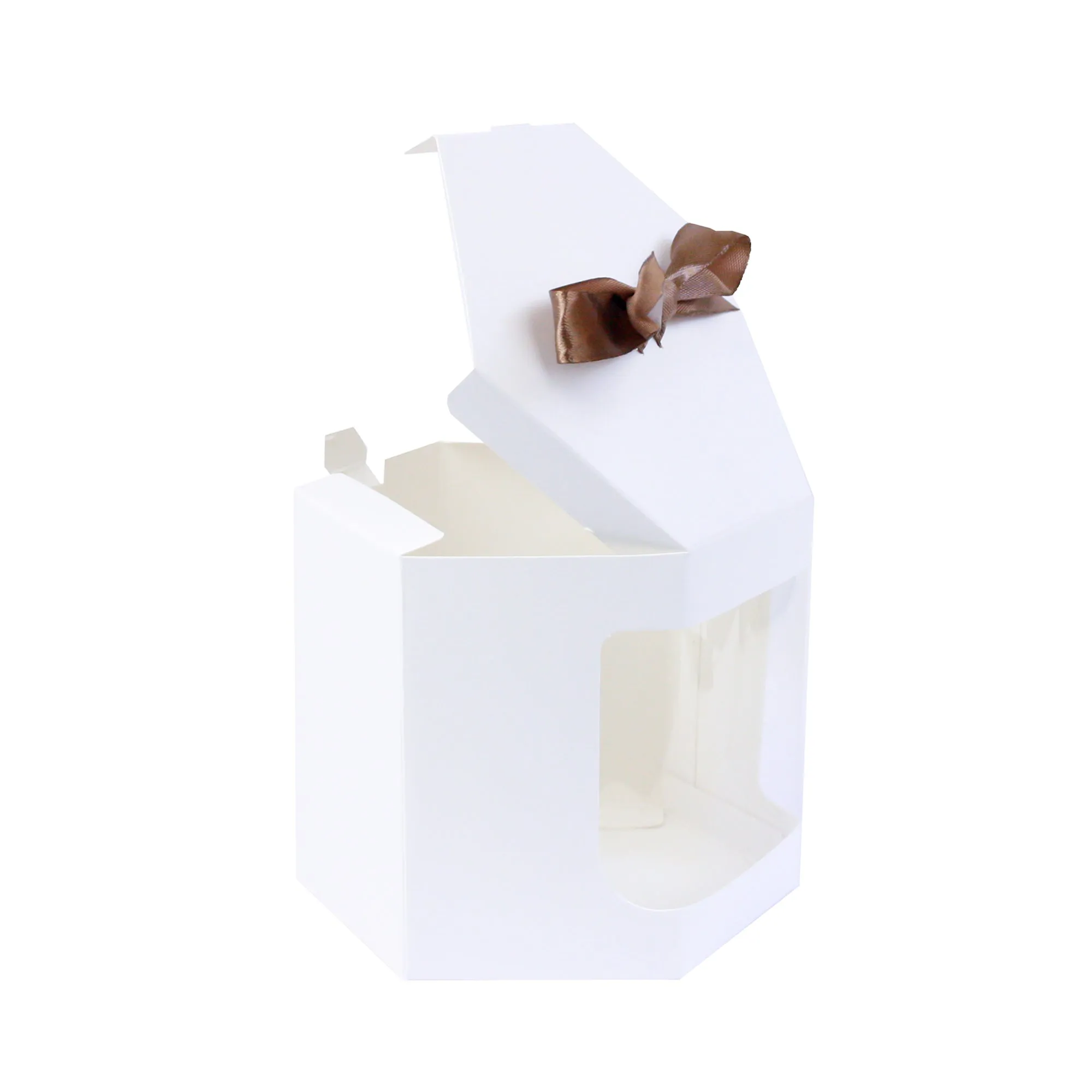 White Hexagon Kraft Gift Boxes Pack of 12 (Sizes Available)